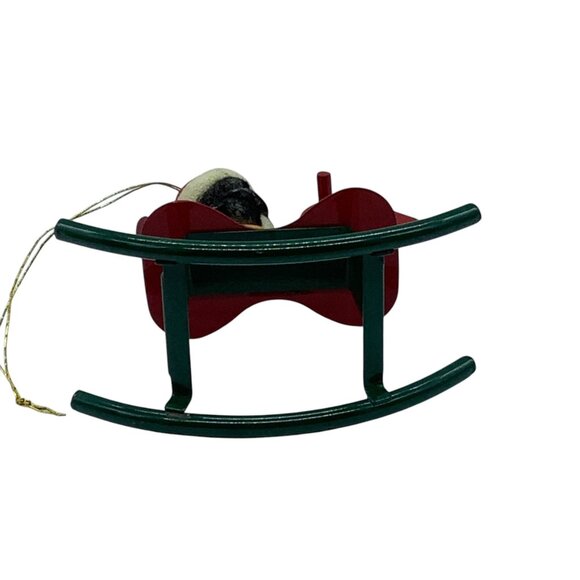 Vtg Avon Jolly Penguin On Rocking Horse Christmas Ornament 3" - Picture 3 of 5